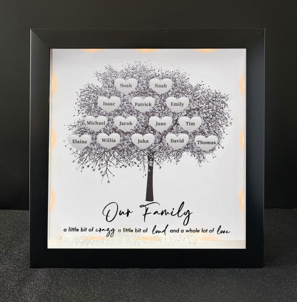 Personalised Family Tree Name Black Frame Home Decor