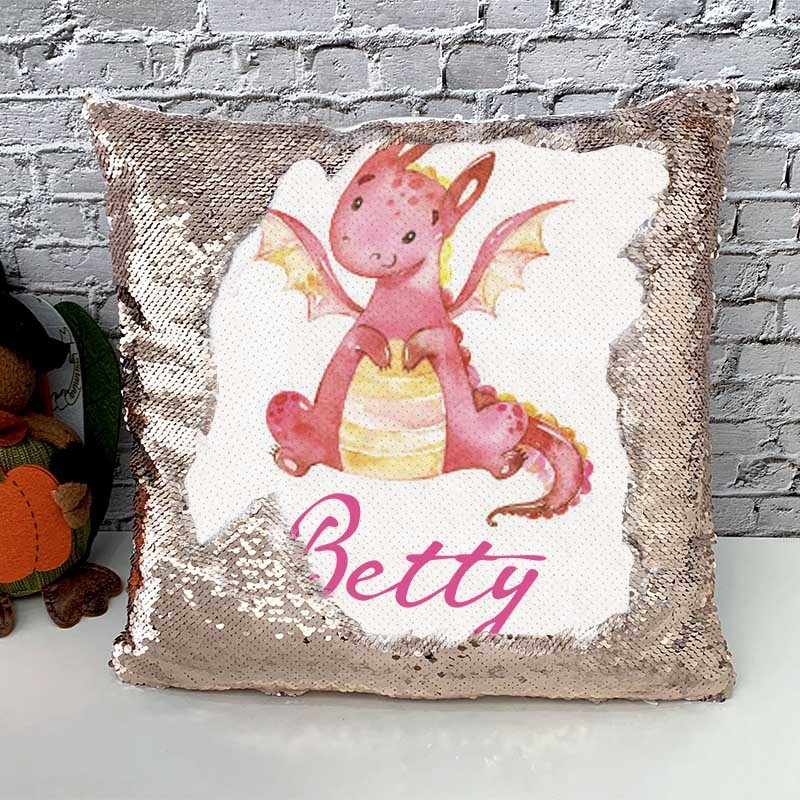 Personalised Sequin Name Pillow Girl Birthday Gift