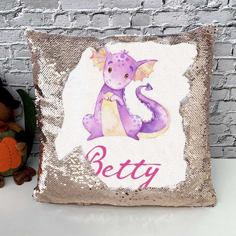 Personalised Sequin Name Pillow Girl Birthday Gift