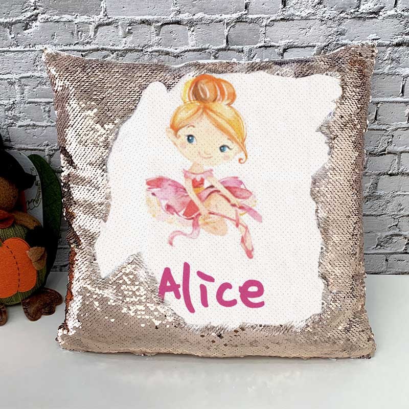 Personalised Sequin Name Pillow Girl Birthday Gift