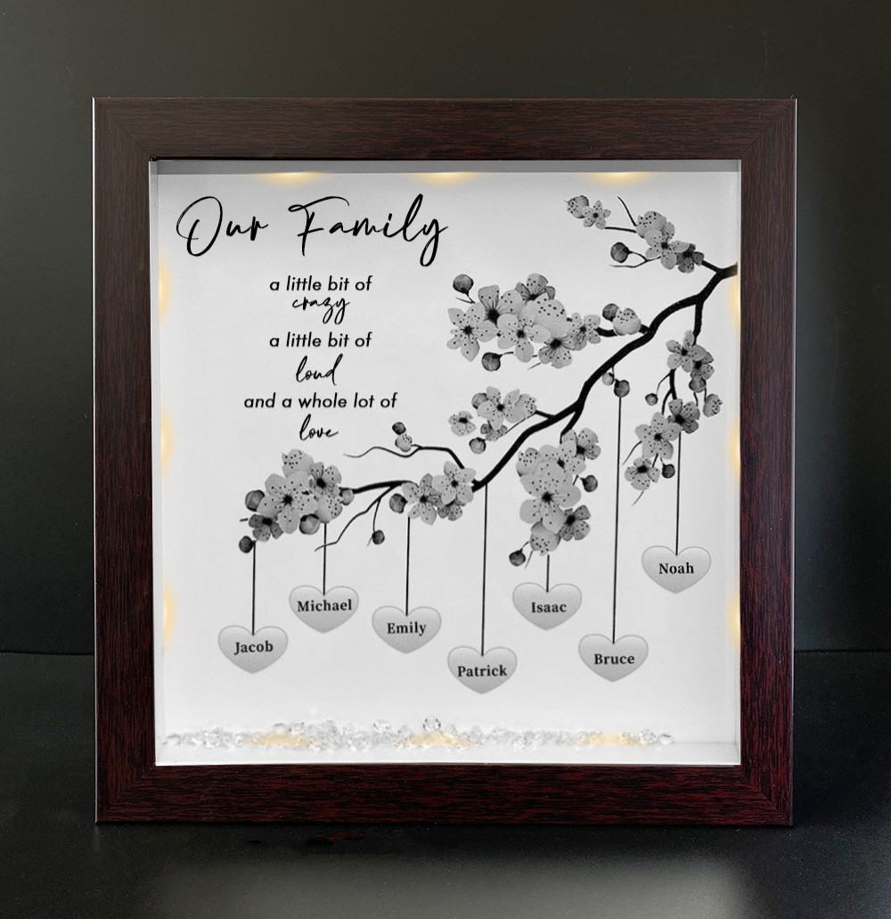 Personalised Family Tree Name Red Oak Frame Home Decor