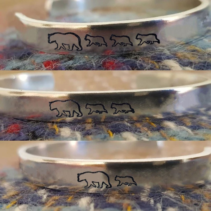 Personalised Mama Bear Bracelet Cuff For Mum Grandma