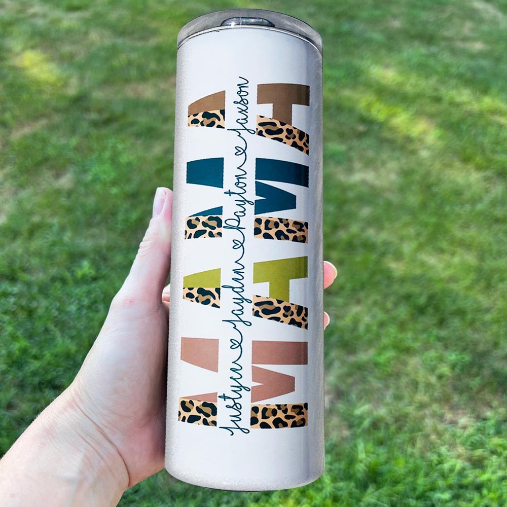 Personalised Mama Tumbler With Kids Name For Mother's Day