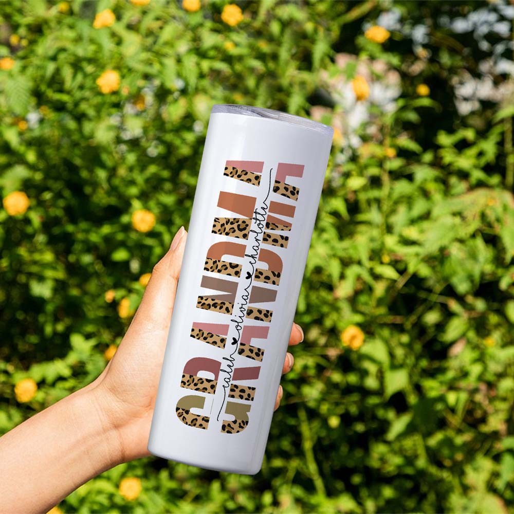 Personalised Grandma Tumbler With Grandkids Name For Mum Mother's Day Gift Ideas