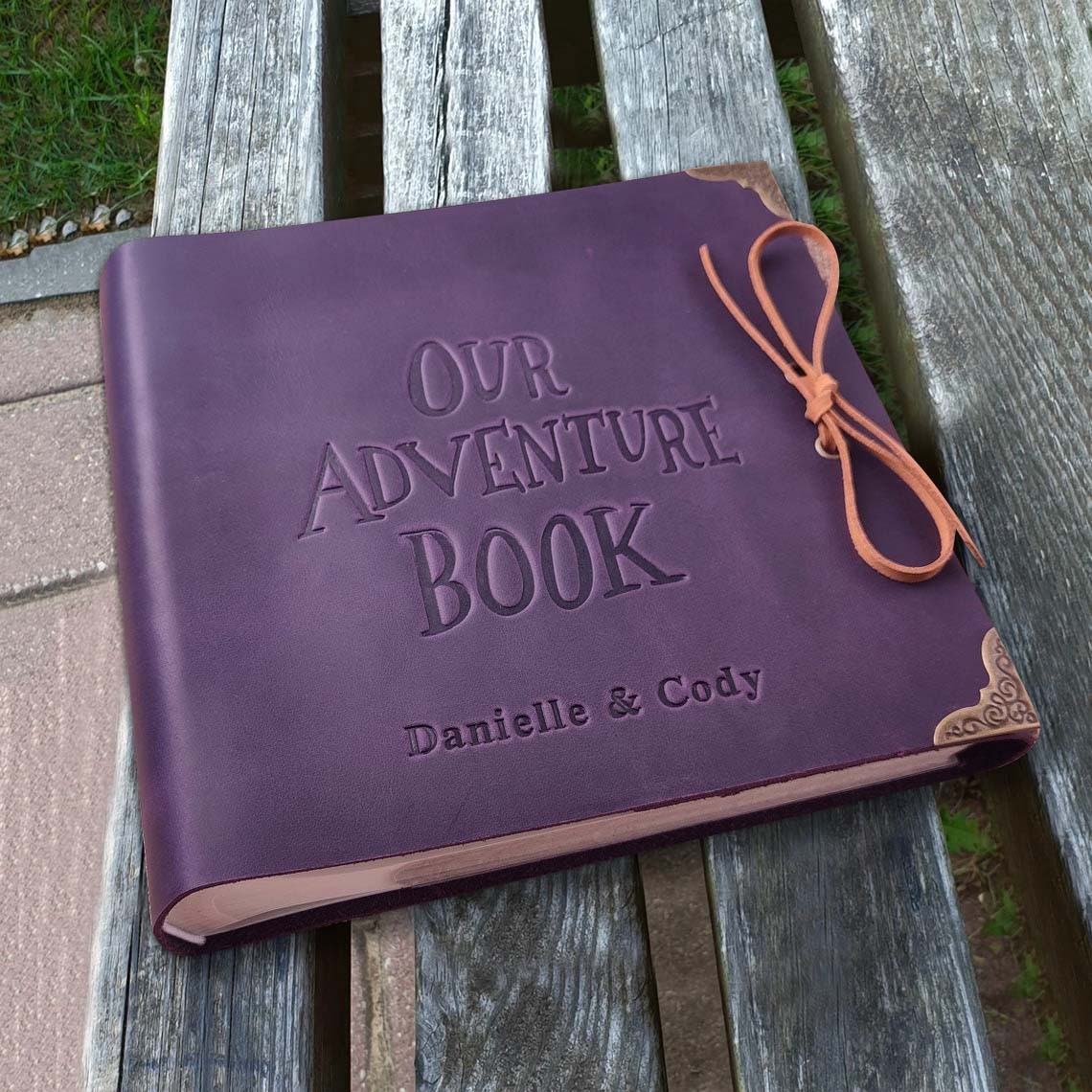 Our Adventure Book Personalised Leather Photo Album For Valentine's Day Anniversary Gift Ideas