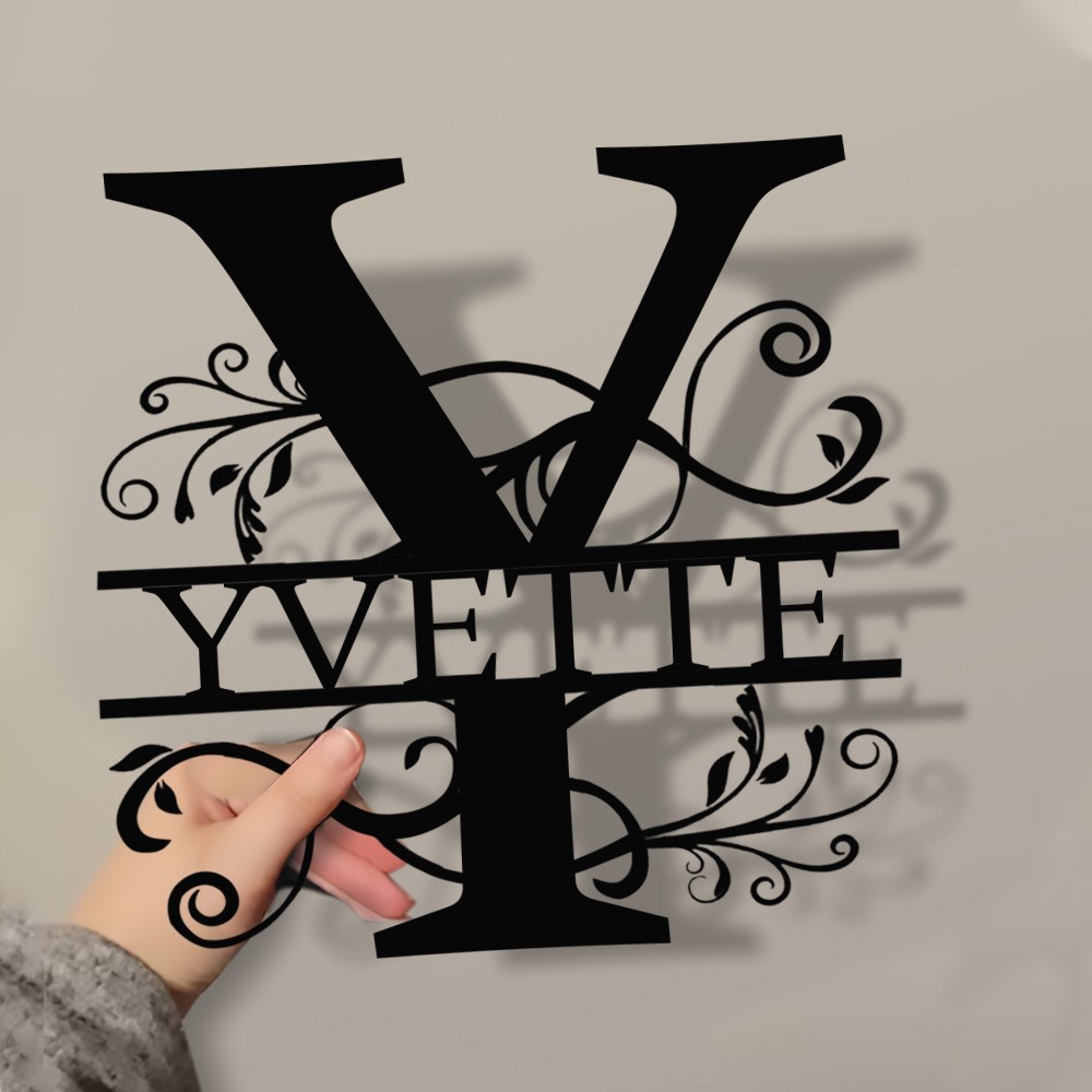 Personalised Family Name Metal Sign Monogram Home Wall Decor