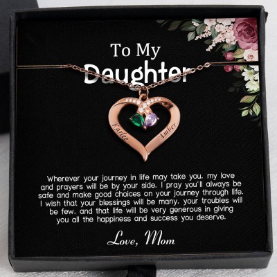 To My Daughter Necklace From Mum Personalised Heart Gift For Girl