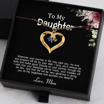 To My Daughter Gift Ideas From Mum Personalised Heart Necklace For Girl