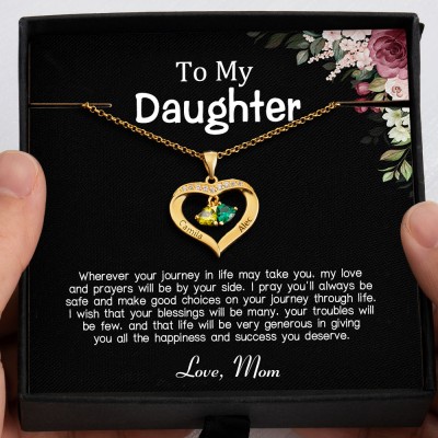 To My Daughter Gift Ideas From Mum Personalised Heart Necklace For Girl