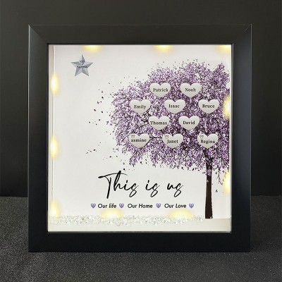 This is Our Life Personalised Family Tree Name Black Frame Home Decor For Mother's Day Christmas