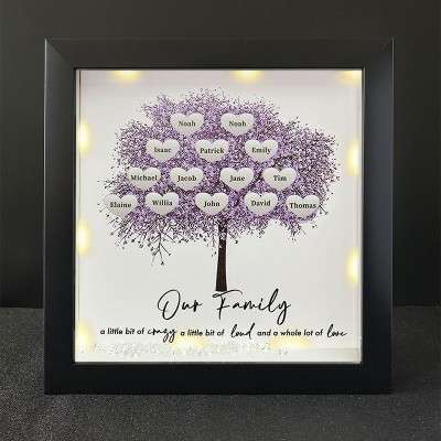 Personalised Family Tree Name Black Frame Home Decor For Mother's Day Christmas