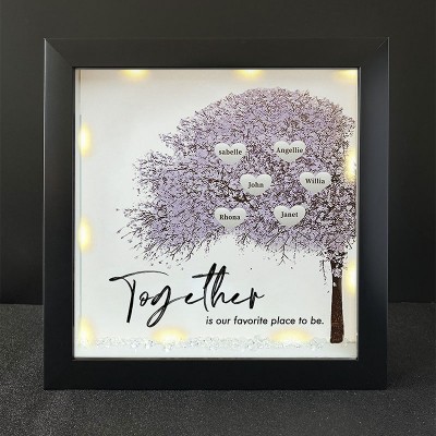 Together is Our Favorite Place to be Personalised Family Tree Name Black Frame Home Decor
