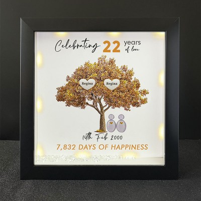 Personalised Family Tree Name Black Frame Home Decor Celebrating Day Anniversary