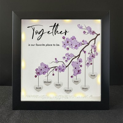 Together is Our Favorite Place to be Personalised Family Tree Name Black Frame Home Decor