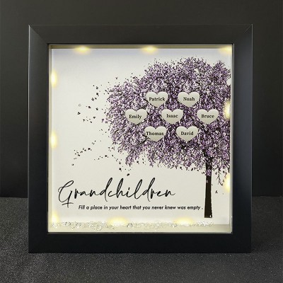 Personalised Family Tree Grandchildren Name Black Frame Home Decor For Grandma