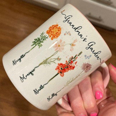 Grandma's Garden Mug Personalised Birth Month Flower With Grandchildren Name Gift Ideas For Nana Gigi Mother's Day