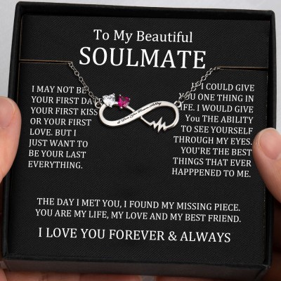 Personalised To My Soulmate Infinity Necklace