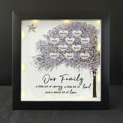 Personalised Family Tree Name Black Frame Home Decor For Mother's Day Christmas