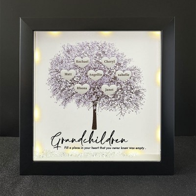 Personalised Family Tree Grandchildren Name Black Frame Home Decor For Grandma