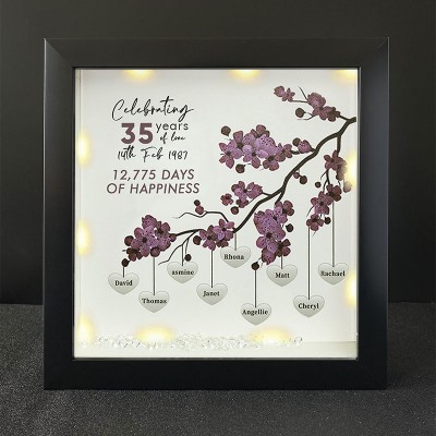 Personalised Family Tree Name Black Frame Home Decor Celebrating Day Anniversary
