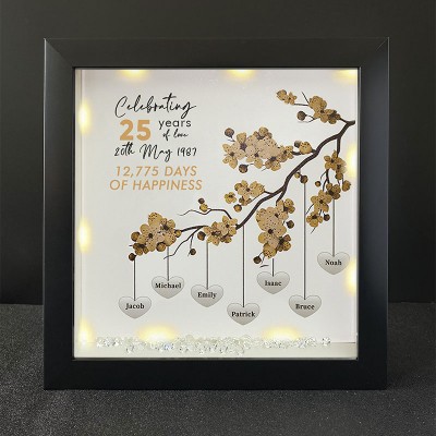 Personalised Family Tree Name Black Frame Home Decor Celebrating Day Anniversary