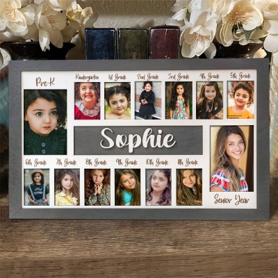 Personalised 3D Pre-K-12 School Years Photo Frame Display Back to School Gifts