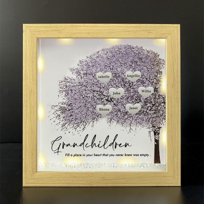 Personalized Family Tree Grandchildren Name Frame Home Decor For Grandma