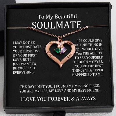 To My Soulmate Necklace Personalised Heart Gift Ideas With Names For Valentine's Day