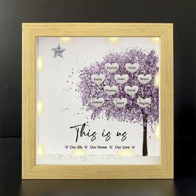 This is Our Life Personalized Family Tree Name Frame Home Decor For Mother's Day Christmas