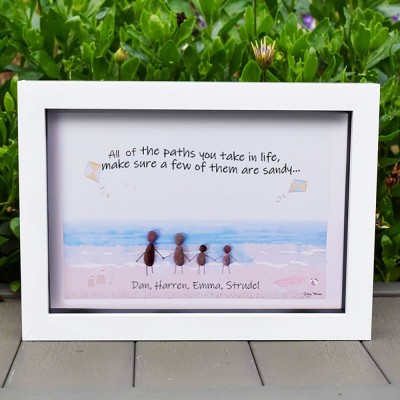 Personalised Pebble Art Picture Frame For Family Christmas's Day
