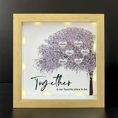 Together is Our Favorite Place to be Personalized Family Tree Name Frame Home Decor