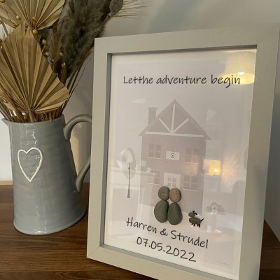 Personalised Pebble Art Frame For Valentine's Day Couple Wedding Anniversary