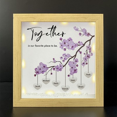 Together is Our Favorite Place to be Personalized Family Tree Name Frame Home Decor