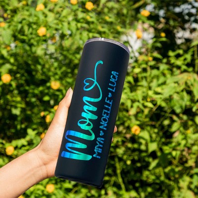Personalised Mum Tumbler With Kids Name For Mother's Day