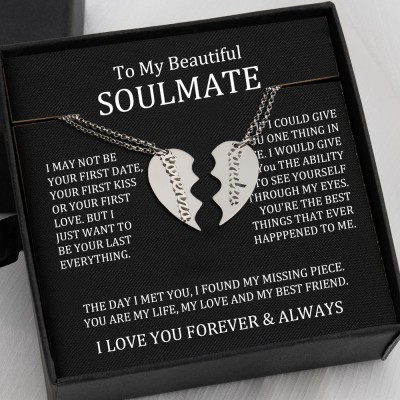 To My Soulmate Necklace Personalised Couple Name Necklace Valentine's Day