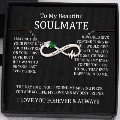 Personalised To My Soulmate Infinity Necklace