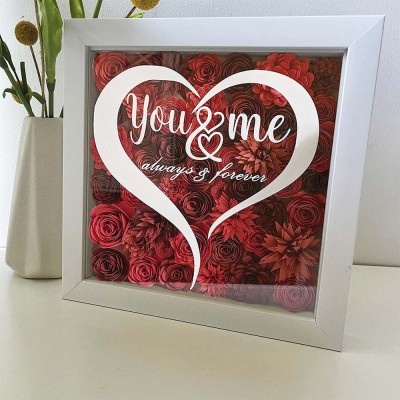 Personalised Flower Shadow Box For Wedding Anniversary Valentine's Day