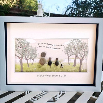 Personalised Pebble Art Picture Frame For Family Christmas's Day
