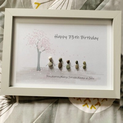 Personalised Pebble Art Picture Frame For Family Christmas's Day
