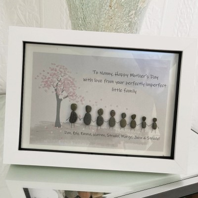 Personalised Pebble Art Picture Frame For Family Christmas's Day