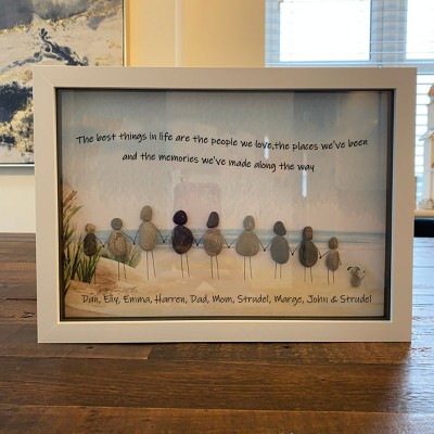 Personalised Pebble Art Picture Frame For Family Christmas's Day