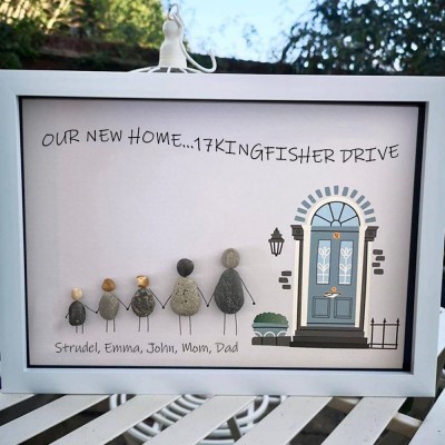 Personalised Pebble Art Picture Frame For Family Christmas's Day
