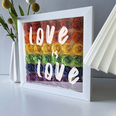 Personalised Flower Shadow Box For Wedding Anniversary Valentine's Day