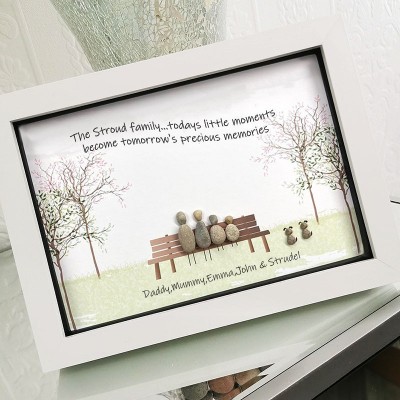 Personalised Pebble Art Picture Frame For Family Christmas's Day