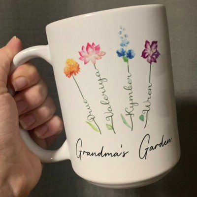 Grandma's Garden Mug Personalised Birth Month Flower With Names Gift Ideas For Nana Gigi Mother's Day