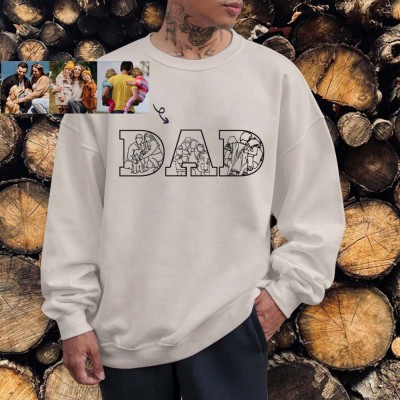 Personalised Photo Embroidered Sweatshirt For Dad Father's Day Gift Ideas