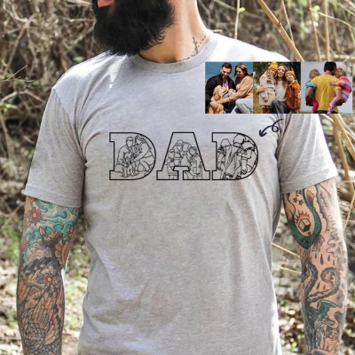 Personalised Photo Embroidered Shirt For Dad Father's Day Gift Ideas