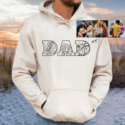 Personalised Photo Embroidered Hoodie For Dad Father's Day Gift Ideas