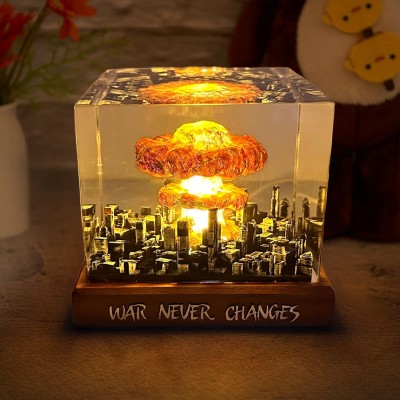 Atomic Bomb Epoxy Resin Wood Lamp Gifts For Peace Lovers