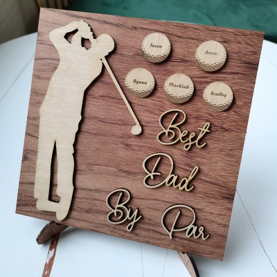 Personalized Golf Plaque With 1-10 Names Engraved Father's Day Gift